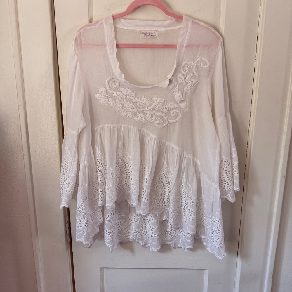 Antica Sartoria Cotton Asymmetrical Boho Tunic Size L